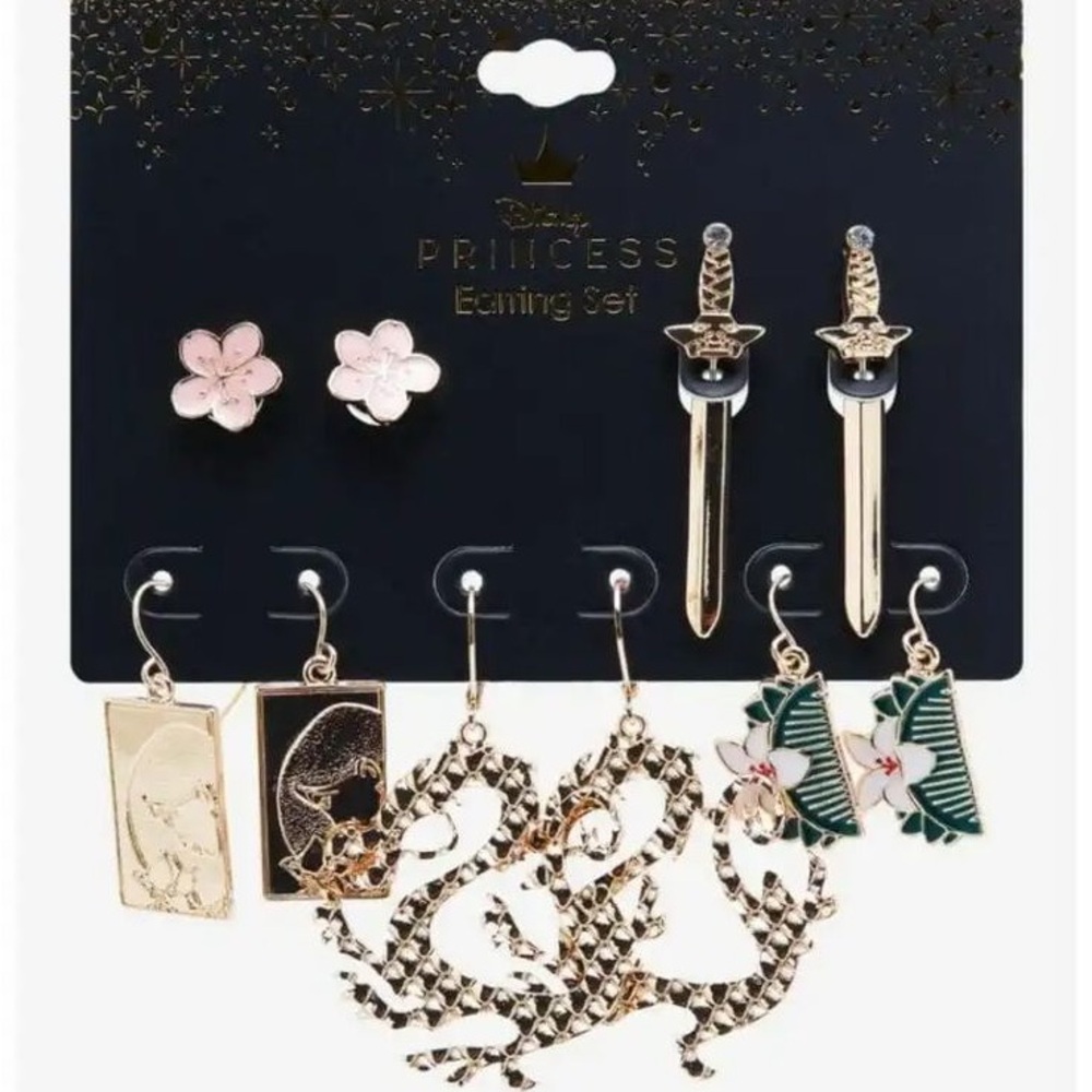 Disney Mulan Gold and Green Earrings